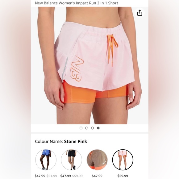 New Balance Women’s Shorts 2 in 1 Impact - Picture 3 of 16